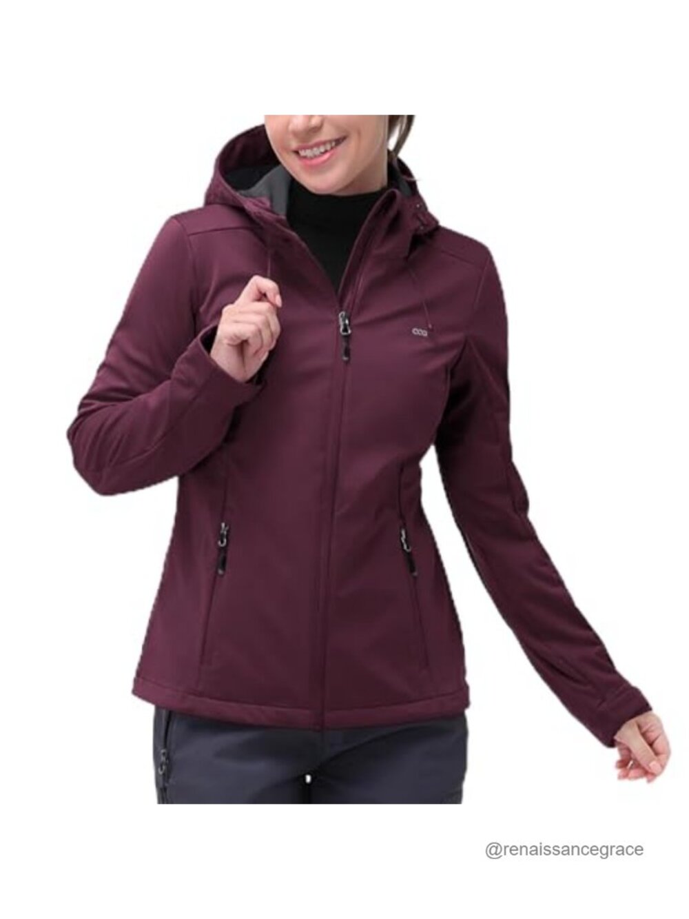 Women's Softshell Jacket Waterproof Lightweight Windbreaker Hooded